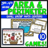 Area and Perimeter Math Center Games 3rd 4th Grade Word Problems & Missing Side