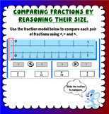 Compare fractions by reasoning about size.