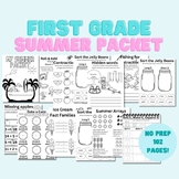 First Grade Summer Packet - No Prep