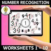 Number Recognition Worksheets Tasks 1 - 10 | Number Knowledge