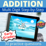 Multi Digit Addition Boom Cards for Distance Learning (Winter Theme)