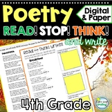 4th Grade Poetry Comprehension Analysis and Identifying Elements  w/ 12 POEMS