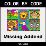 Missing Addends - Color by Code / Coloring Pages - Safari