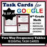 8.SP.4 Digital Task Cards, Two Way Frequency Tables Google Task Cards