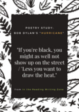 "Hurricane" by Bob Dylan: Poetry Study - Black Lives Matter - DISTANCE LEARNING