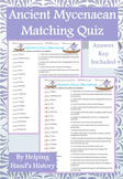 Ancient Greece Mycenaean Activity Matching with Answer Key
