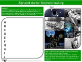 Stephen Hawking Alphabet Analyser Sheet Keywords Famous Scientist Science