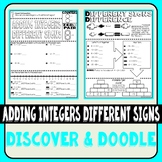 Adding Integers Different Signs Discover & Doodle