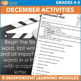 Christmas Early Finisher- December Independent Work Packet or Sub Plans