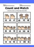 Teen numbers using hands and feet math worksheet