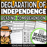 Declaration of Independence Day Fourth Of July Reading Comprehension Mystery 4th