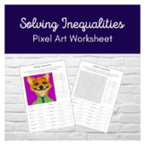 Solving Inequalities Pixel Art Colouring Worksheet