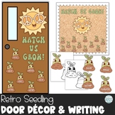 Growth Mindset Door Decor - Retro Seedling with Editable Bulletin Board Letters