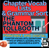 PHANTOM TOLLBOOTH, N. Juster, Chapter vocab lists, Activities PDF & PPT