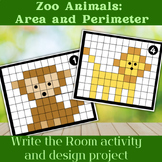 Zoo Animals | Area and Perimeter | Write the Room Math Activity | Design Project