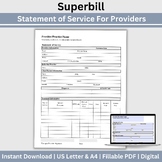 Invoice Template Superbill Mental Health, Superbill Template, Therapy Template