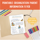 Printable Parent Resource for Organization | Neurodiversity | EF Skills