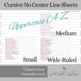 Cursive No Center X-Height Line 3 Letter Sizes Traceable Worksheets Lesson 25