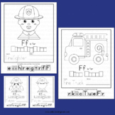 Firefighter Writing Activities Fire Safety Week Truck Craft Coloring Tracing Set