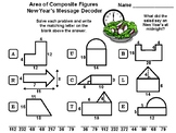 Area of Composite Figures New Year's Math Activity: Message Decoder