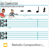 MELODIC COMPOSITION -Alto Clef- Drag and Drop - Online Interactive CUSTOMIZABLE 