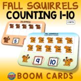 Fall Squirrels 10-Frames Counting 1 to 10 Boom Cards Preschool