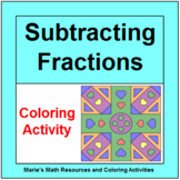 FRACTIONS:  SUBTRACTING PROPER COLORING ACTIVITY #2