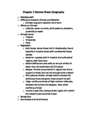 Review Sheet Climate and Human Interaction