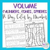 Volume of Cylinders, Cones, and Spheres Pi Day Coloring Worksheet Activity