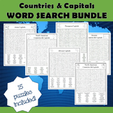 World Countries and Capitals World Geography Word Search Puzzle Activities