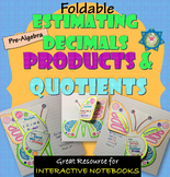 Foldable Estimating Decimals Products and Quotients