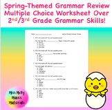 Spring Themed 2nd/3rd Grade Grammar Review Multiple Choice Worksheet