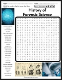 History of Forensic Science Word Search | DNA Analysis | Fingerprints |Forensics