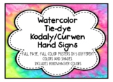 Watercolor Tie Dye Music Room DÂ¨Â¦cor - Kodaly Curwen Hand Signs Posters