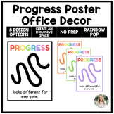 Progress Poster - Office Decor - Behavior Specialist - BCBA - Rainbow Pop