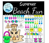 Summer Clip Art:  Sunny Day, Beach clip Art, Sand, Umbrella, Buckets, Shovels