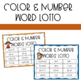 Color and Number Words Lotto | Bingo