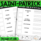 French St. Patrick's Day Activity - La Saint-Patrick - DÂ¨Â¦coupe et colle