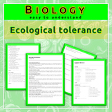 Biology easy to understand - Ecological tolerance (Infotext + Exercises)