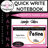 Patina by Jason Reynolds Narrative Writing Prompts for Novel Study 