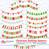 Christmas Bunting banners clip art