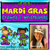 Mardi Gras Crown Craft Template Activity | Mardi Gras Hat Coloring Pages