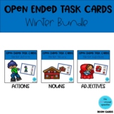 Open Ended Task Cards Winter Bundle BOOM Card Decks for Speech Language Therapy