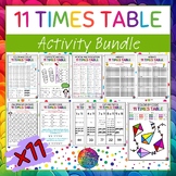 11 Times Table Activities and Worksheets | x11 | Math | Color by Code | Multiply