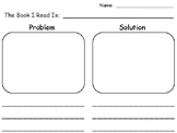 PROBLEM, SOLUTION Reading Response Graphic Organizer