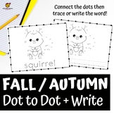 Fall Dot to Dot and Trace/Write Task Cards