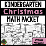 Kindergarten Christmas Break Math Packet | Homeschool Worksheets Homework Review