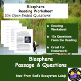 Biosphere Reading Worksheet **Editable**