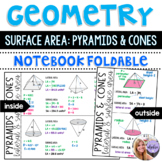 Geometry - Lateral and Surface Area of Pyramids and Cones Foldable