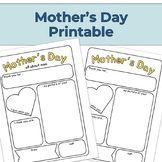 Mother's Day - Printable Interview Gift Activity Worksheet